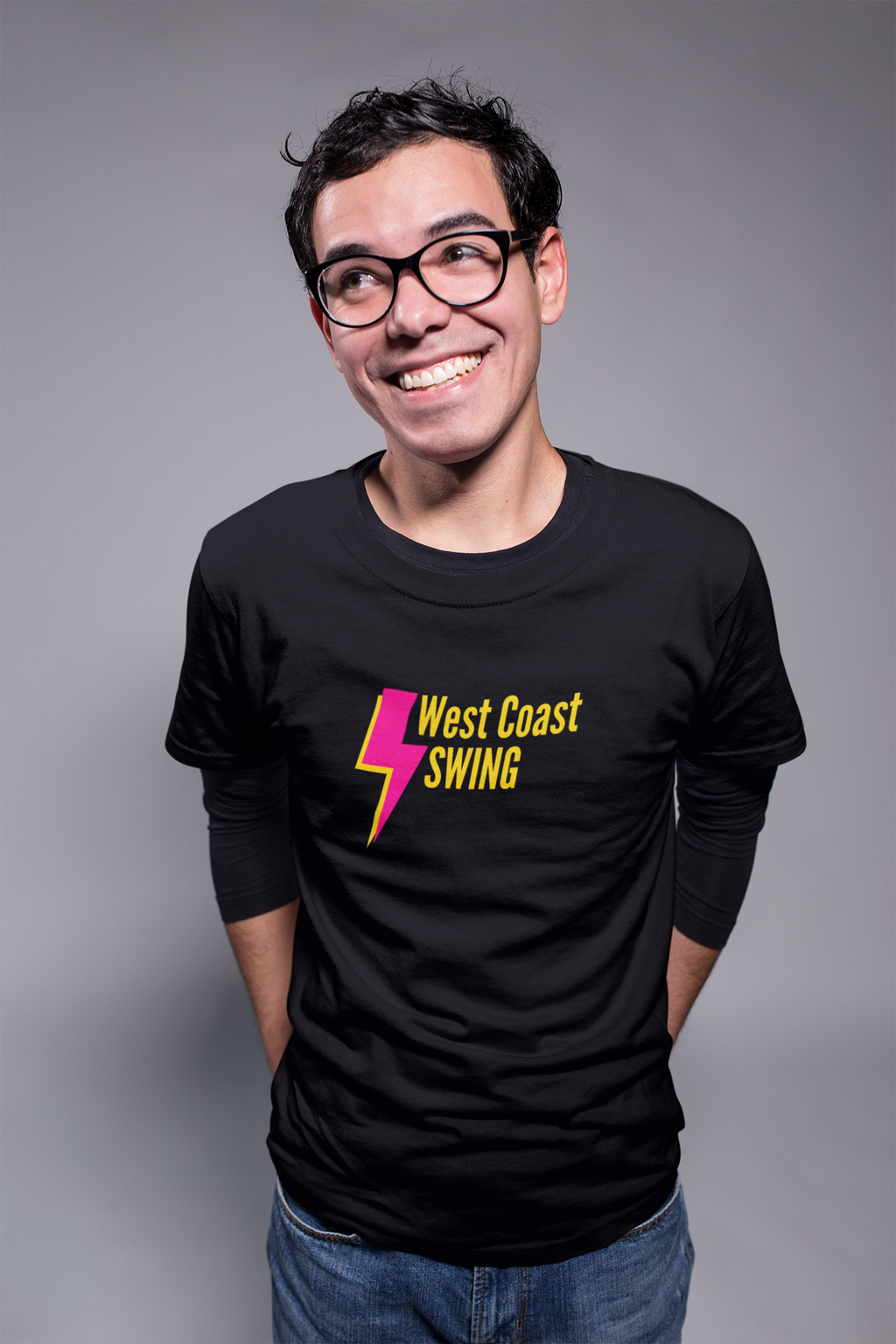 West Coast Swing Lightning Bolt Tee – High Voltage Dance Energy Shirt